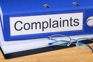 Folder with 'complaints' on spine