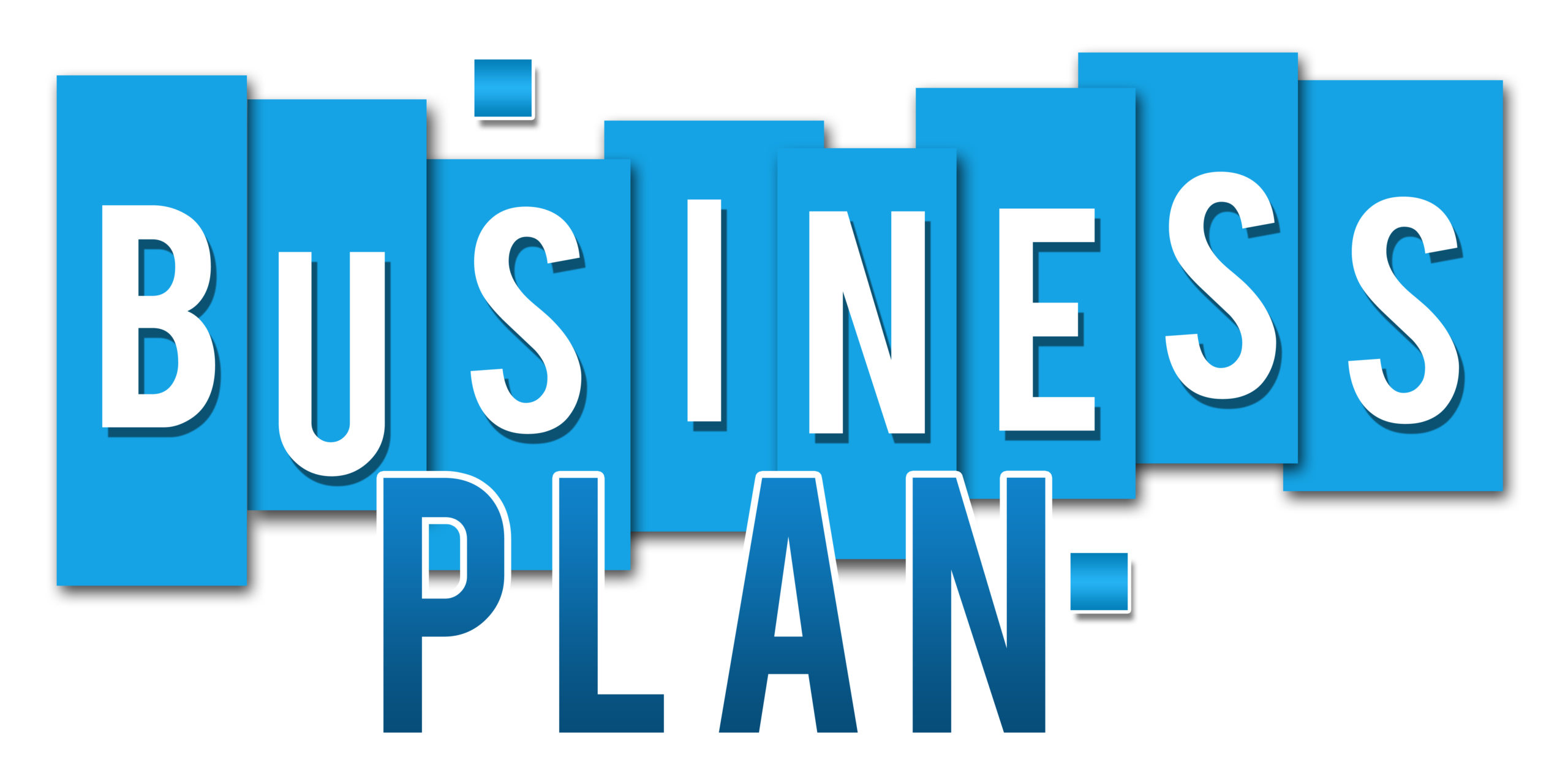 Business plan wording on blue stripes