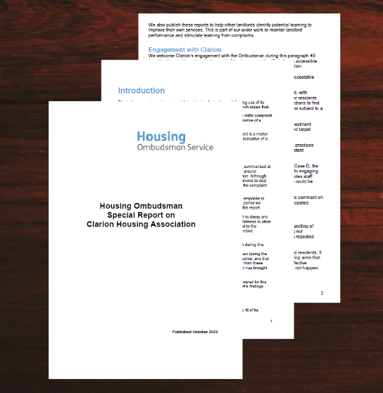 Special Report On Clarion Housing Ombudsman Service